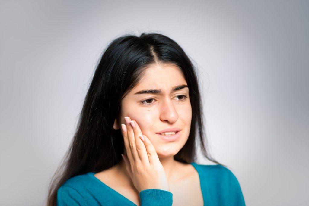 Woman having a toothache