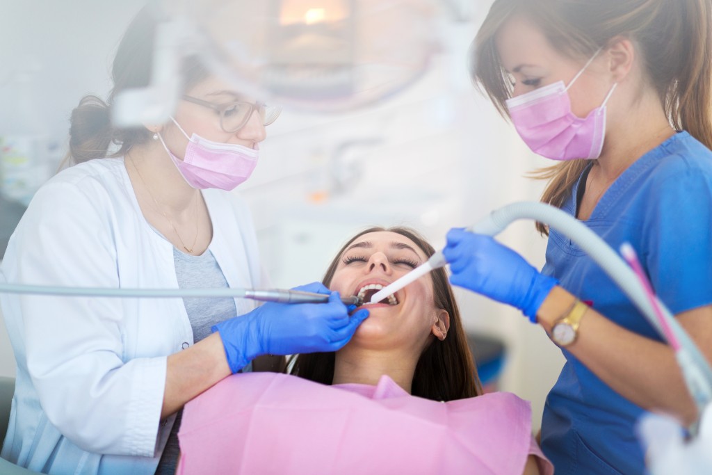 Woman at a dental appointment