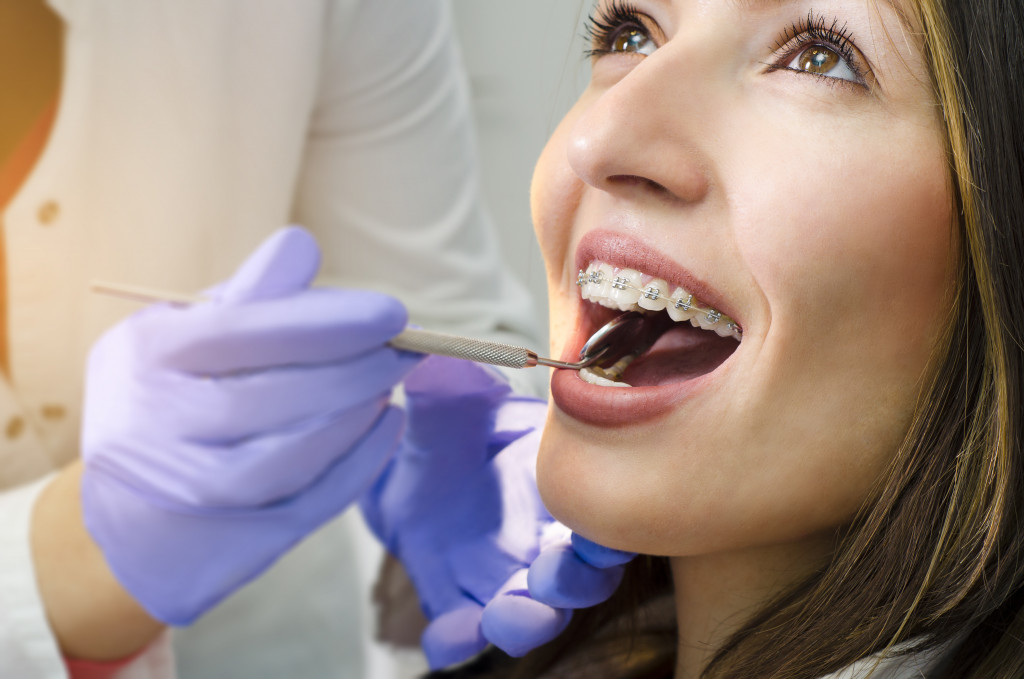 woman getting dental treatment